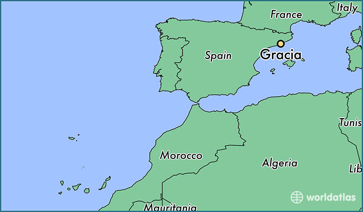 map showing the location of Gracia
