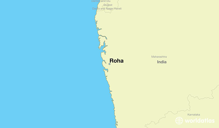 map showing the location of Roha