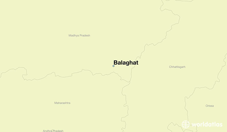 map showing the location of Balaghat