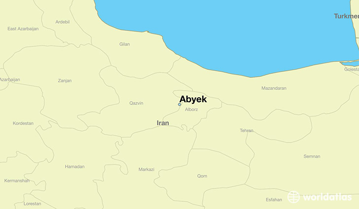 map showing the location of Abyek