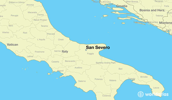 map showing the location of San Severo