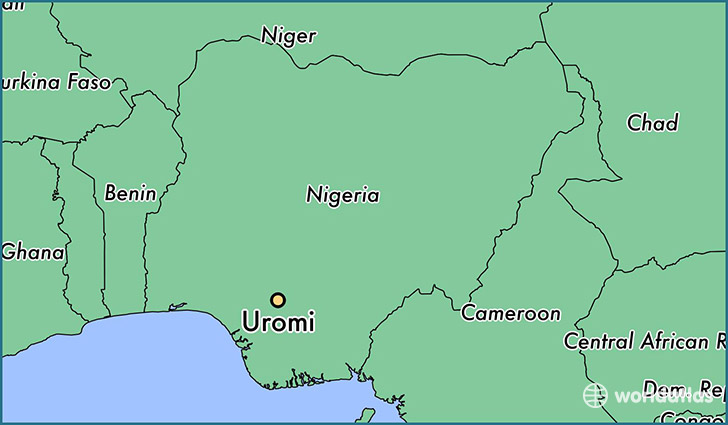 map showing the location of Uromi