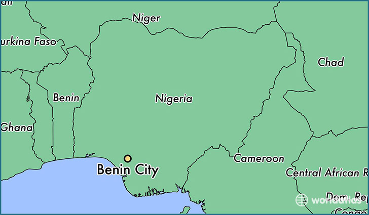 map showing the location of Benin City