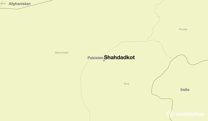 map showing the location of Shahdadkot