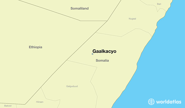 map showing the location of Gaalkacyo