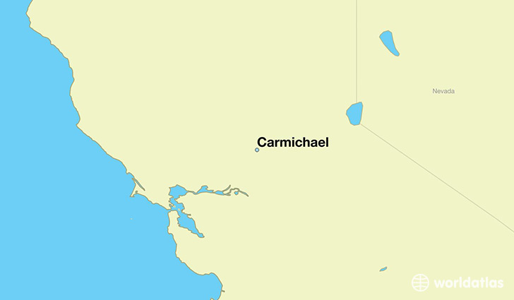 map showing the location of Carmichael