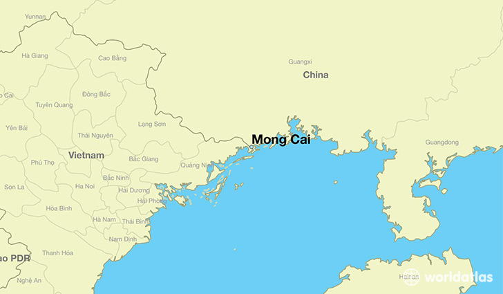 map showing the location of Mong Cai