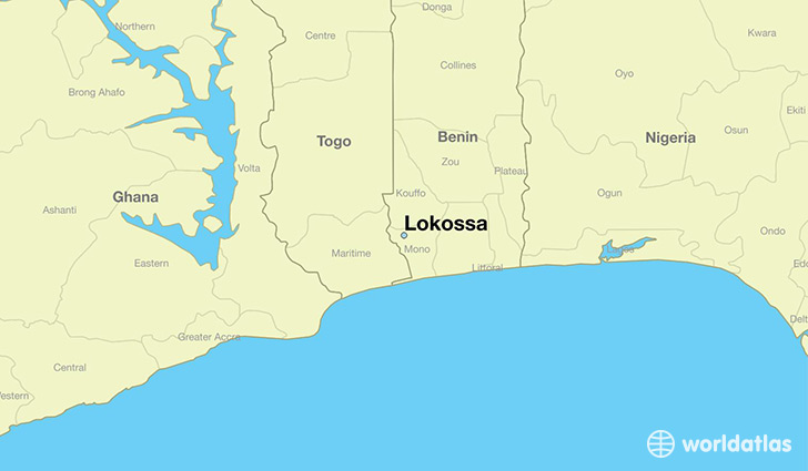 map showing the location of Lokossa
