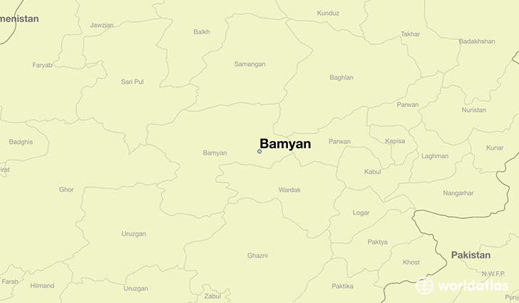 map showing the location of Bamyan