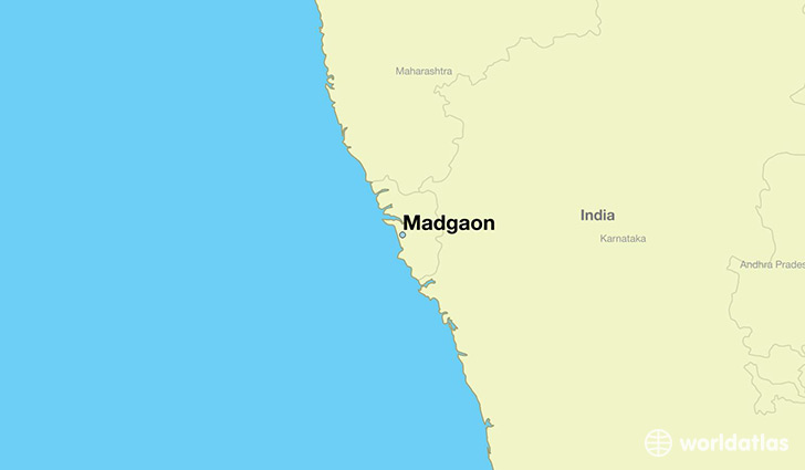 map showing the location of Madgaon