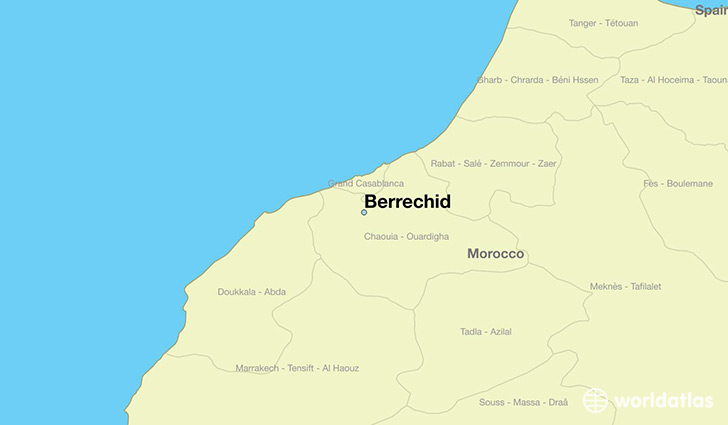 map showing the location of Berrechid