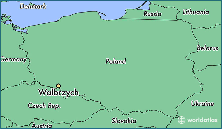 map showing the location of Walbrzych