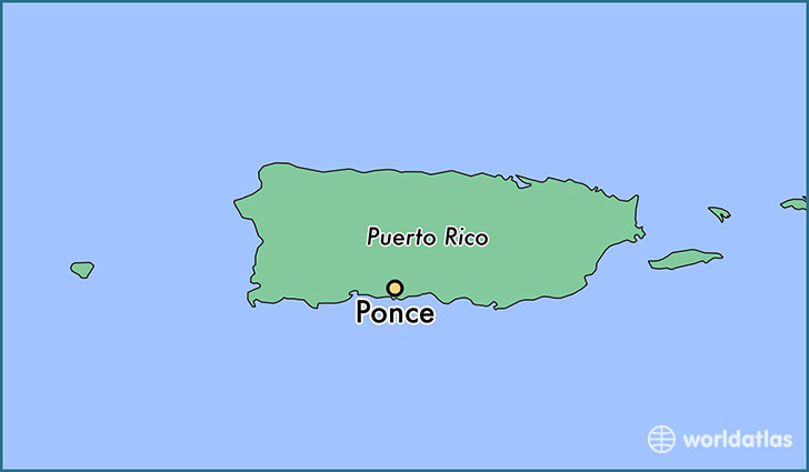 map showing the location of Ponce
