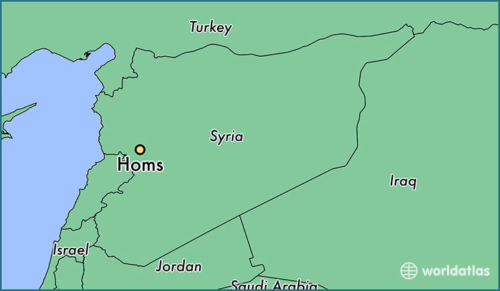 map showing the location of Homs