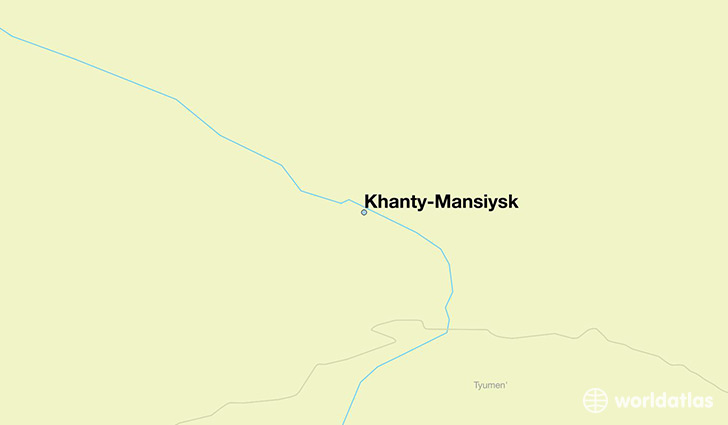 map showing the location of Khanty-Mansiysk
