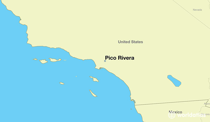 map showing the location of Pico Rivera