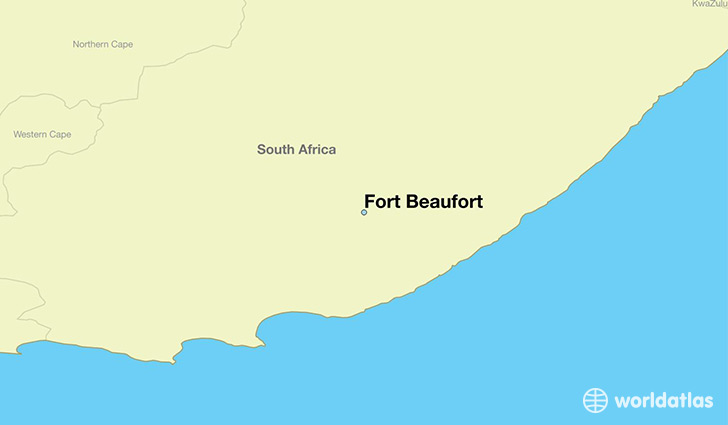 map showing the location of Fort Beaufort