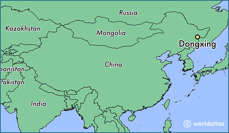 map showing the location of Dongxing