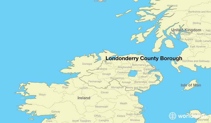 map showing the location of Londonderry County Borough