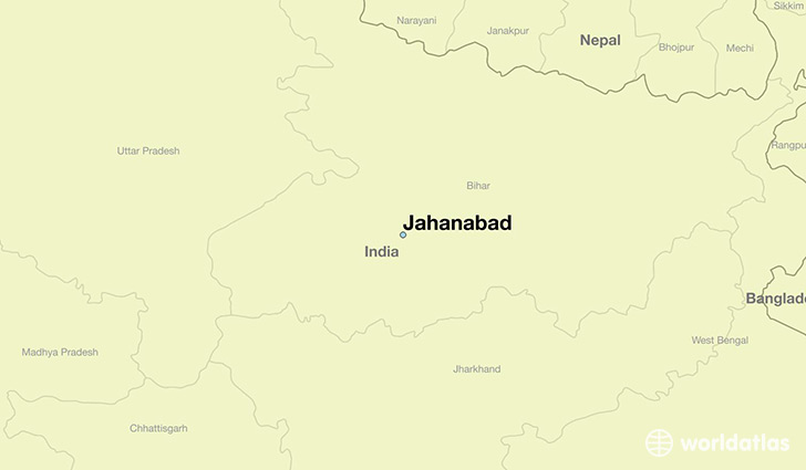 map showing the location of Jahanabad