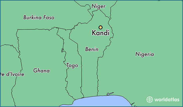 map showing the location of Kandi