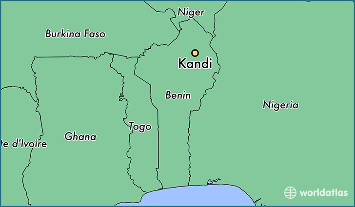 map showing the location of Kandi