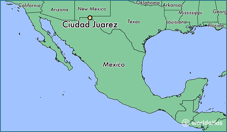 map showing the location of Ciudad Juarez