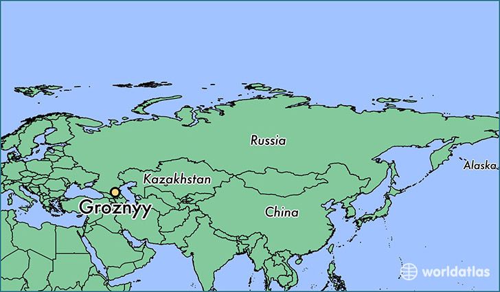 map showing the location of Groznyy