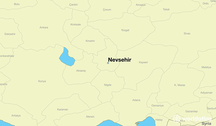 map showing the location of Nevsehir