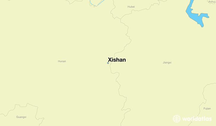 map showing the location of Xishan