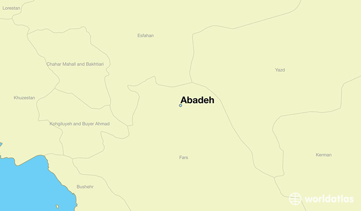 map showing the location of Abadeh