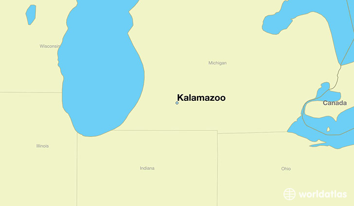map showing the location of Kalamazoo