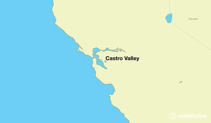 map showing the location of Castro Valley