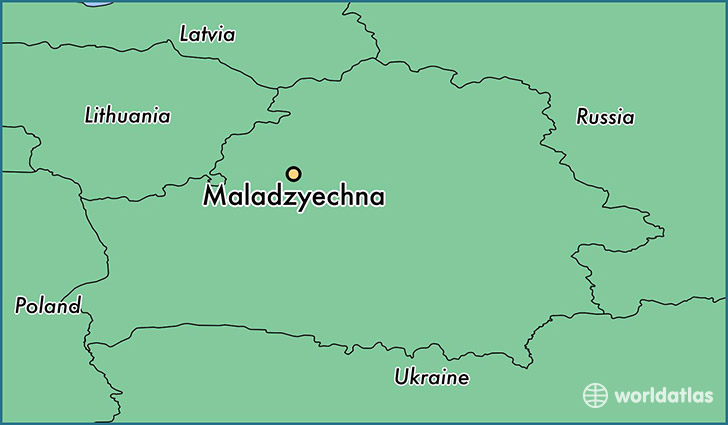 map showing the location of Maladzyechna
