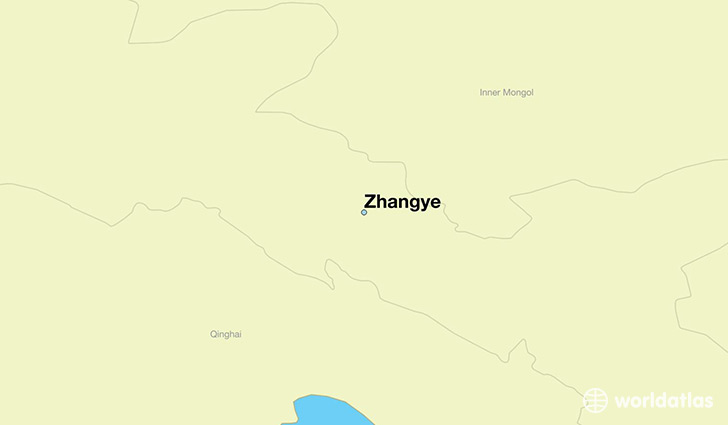 map showing the location of Zhangye