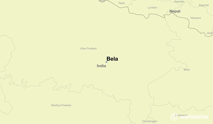 map showing the location of Bela