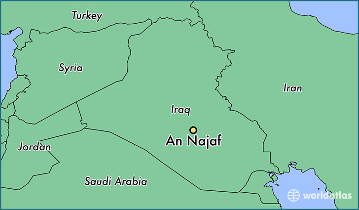 map showing the location of An Najaf