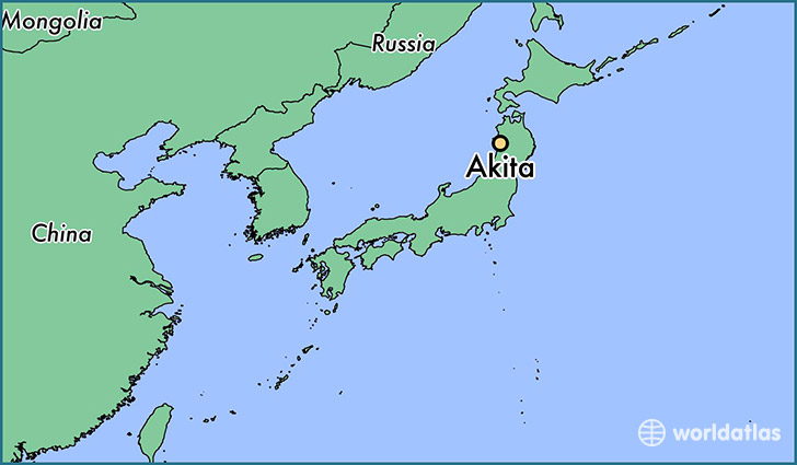 map showing the location of Akita