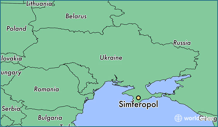 map showing the location of Simferopol