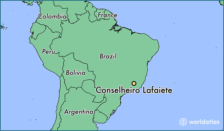 map showing the location of Conselheiro Lafaiete