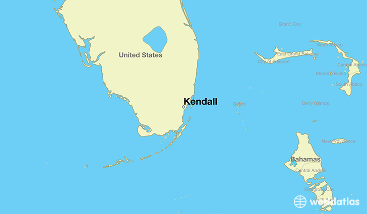 map showing the location of Kendall