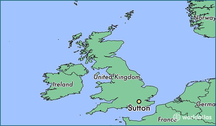 map showing the location of Sutton