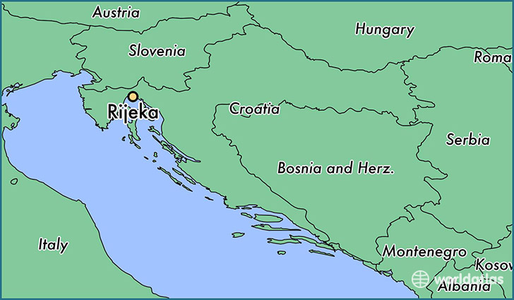 map showing the location of Rijeka