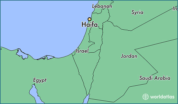 map showing the location of Haifa
