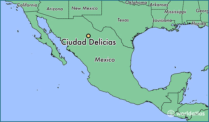 map showing the location of Ciudad Delicias