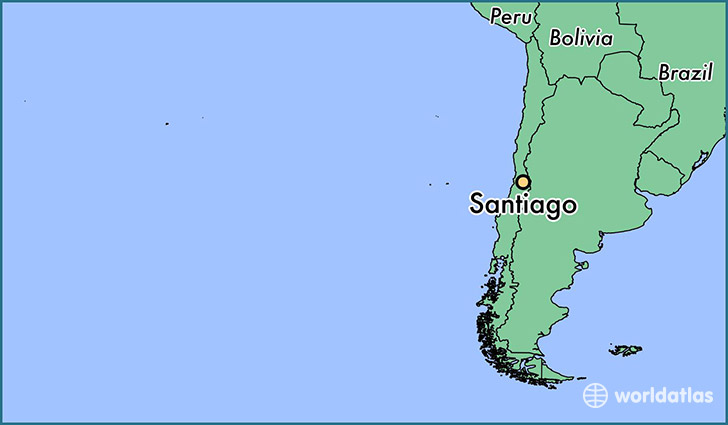 map showing the location of Santiago