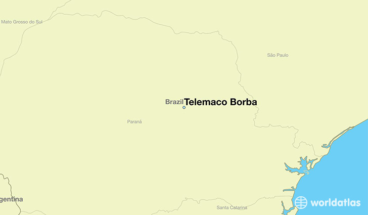 map showing the location of Telemaco Borba