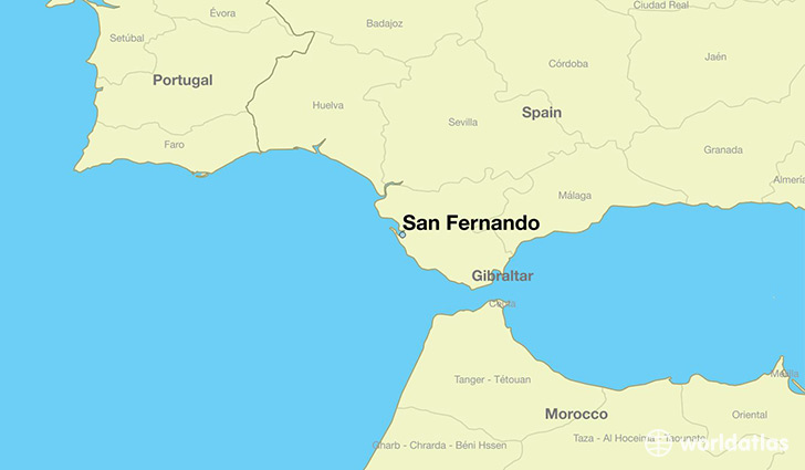 map showing the location of San Fernando