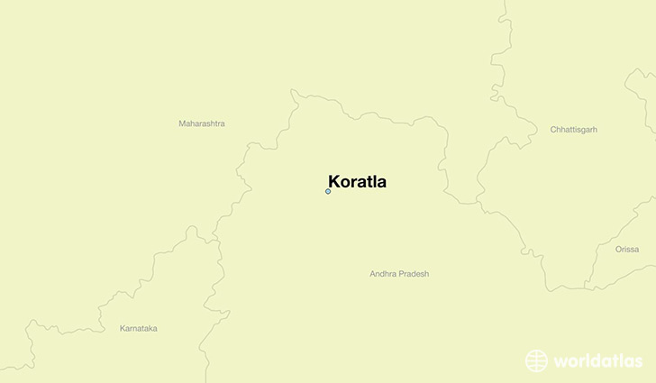 map showing the location of Koratla