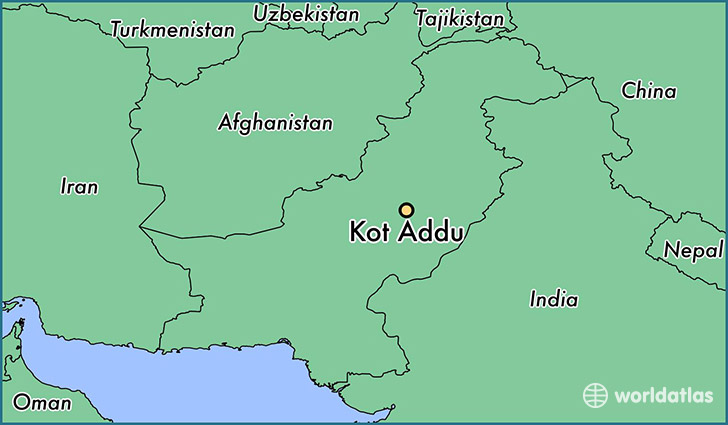 map showing the location of Kot Addu
